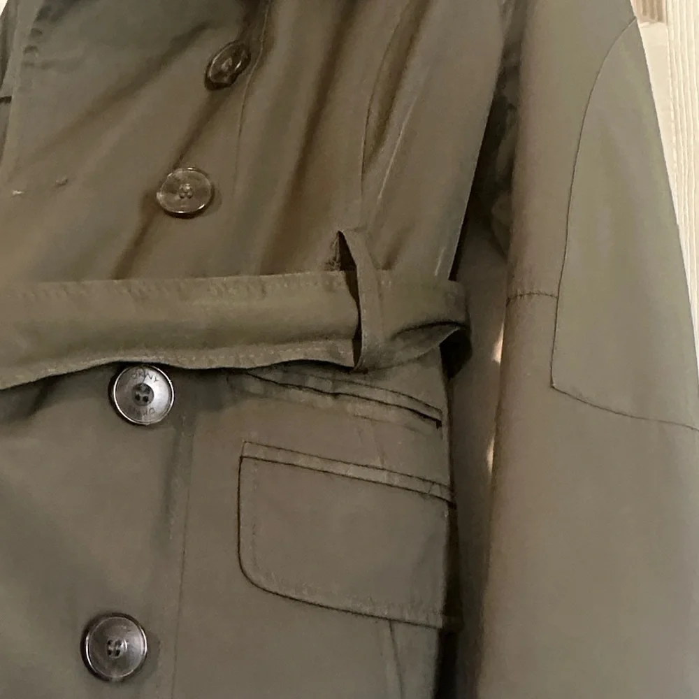 DKNY Women's Dark Green Trench Coat - Picture 2 of 7